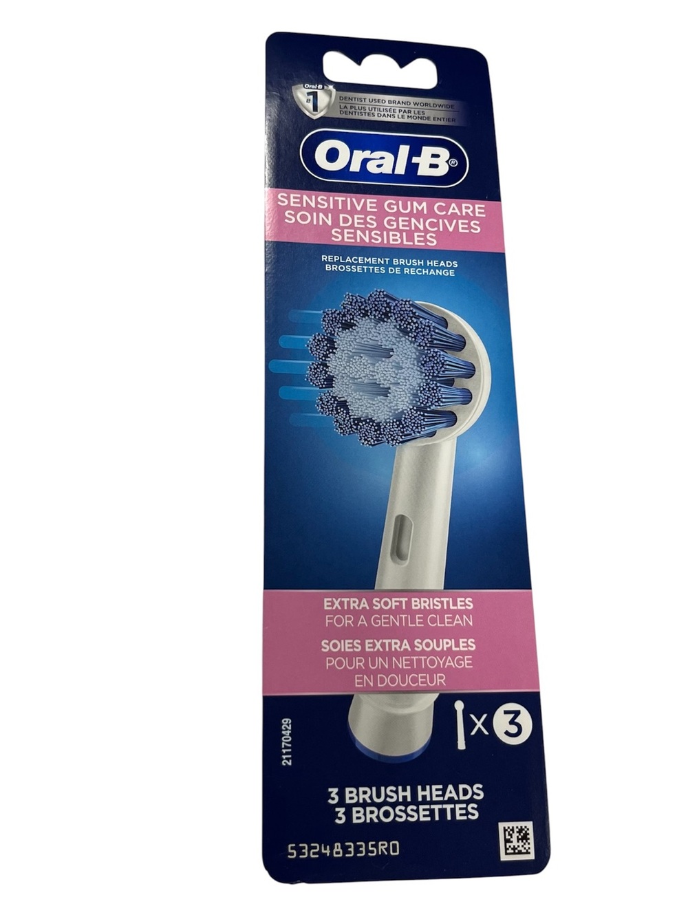 Oral-B Sensitive Gum Care Replacement Brush Heads 3 Count Extra Soft NEW!